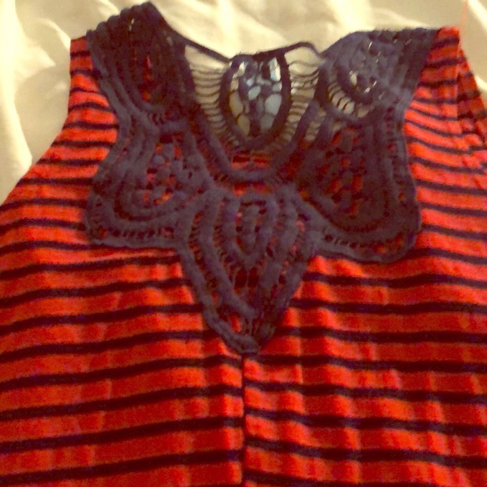 M. Gas is sleeveless shirt with crochet back
